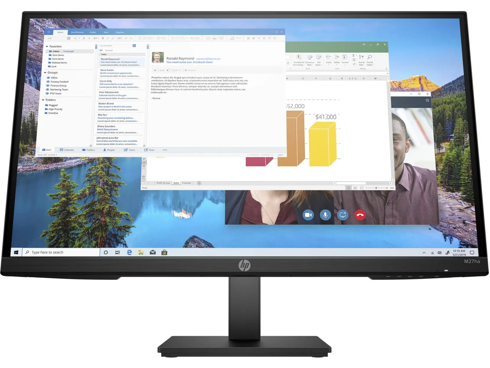 Monitor HP M27ha (22H94E9) 27" Full HD IPS 60Hz 5ms