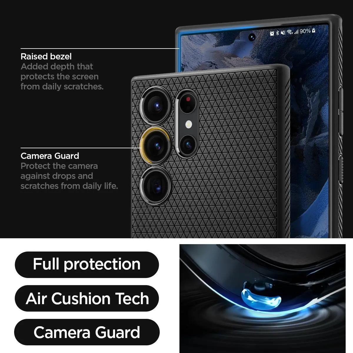 Etui Spigen Liquid Air do Galaxy S23 Ultra Czarny