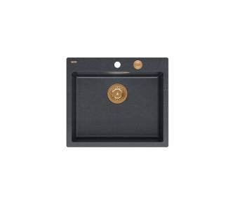 Zlewozmywak Quadron HB8304U8-C1 P2O Morgan 110 Granitowy Czarny metalik/Miedziany