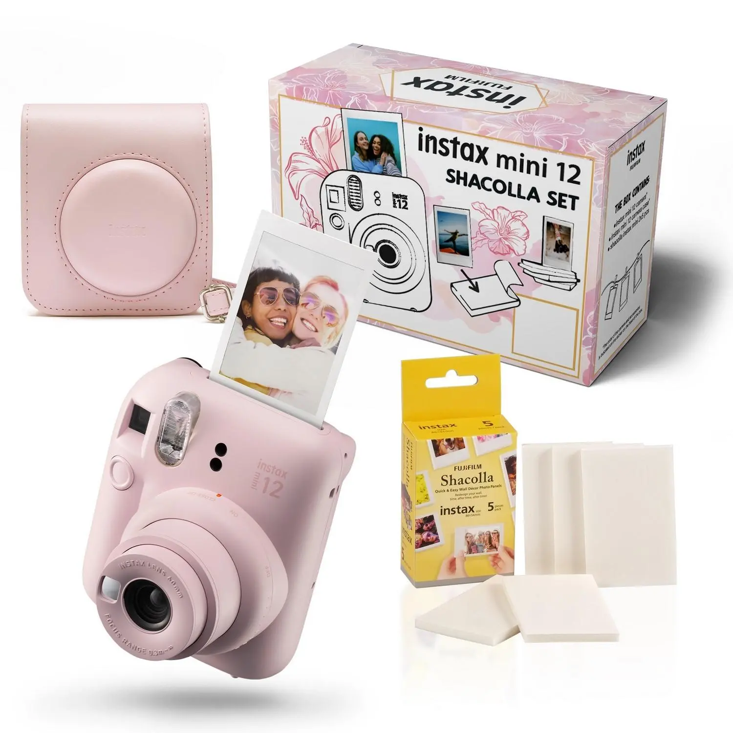 Aparat Fujifilm Instax Mini 12 Różowy + etui + 2x shacolla