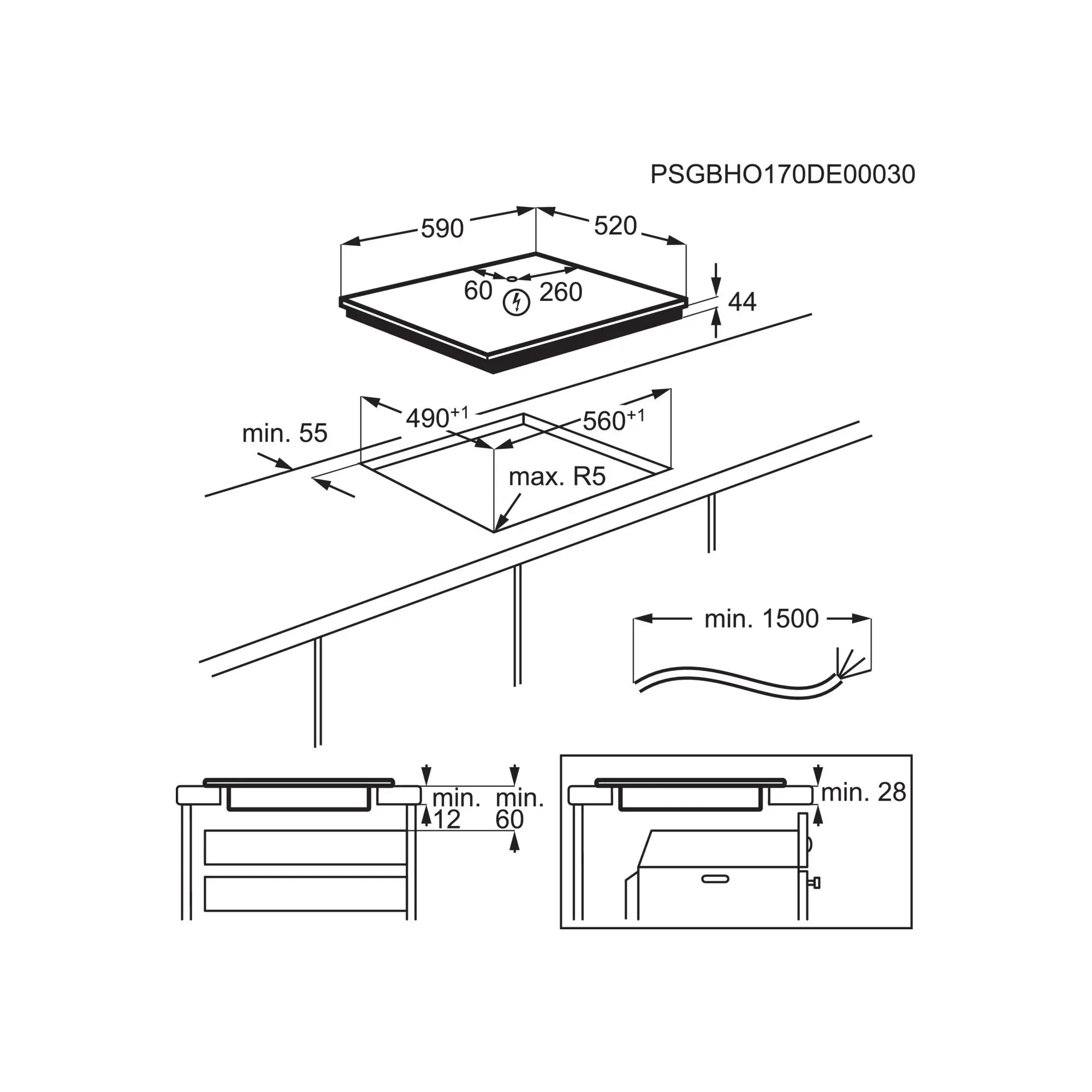 Płyta indukcyjna Electrolux CIV644 MultipleBridge 600 SLIM-FIT 59cm