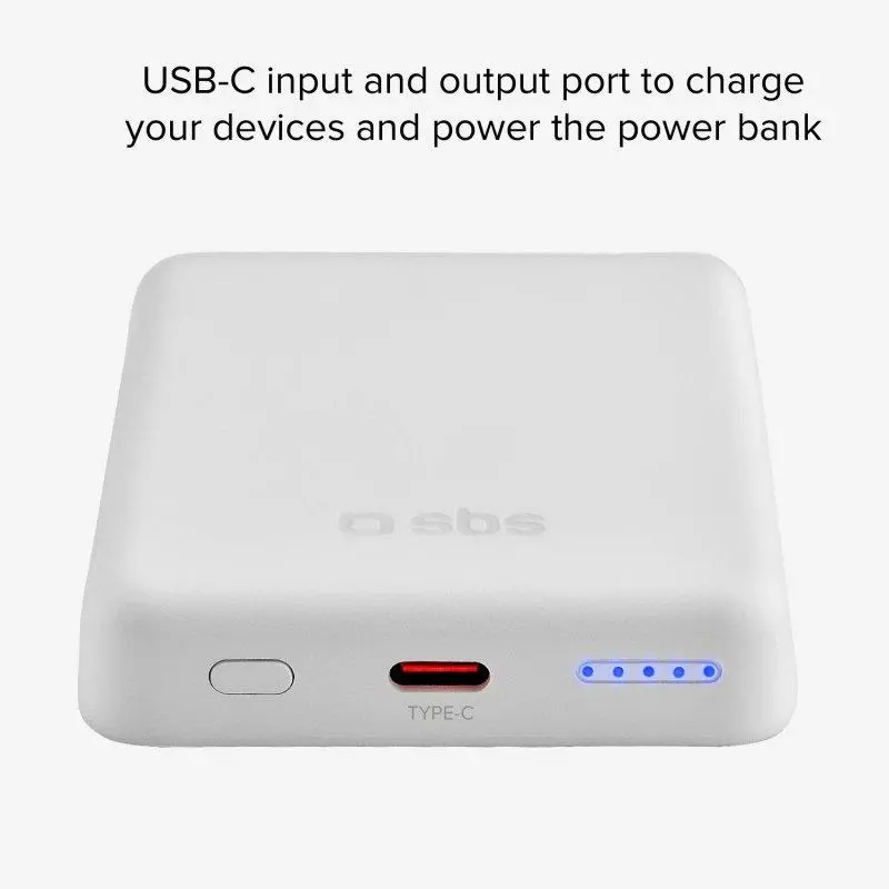 Powerbank SBS TEBB5000MAG1CW 5000mAh MagSafe 10W Biały