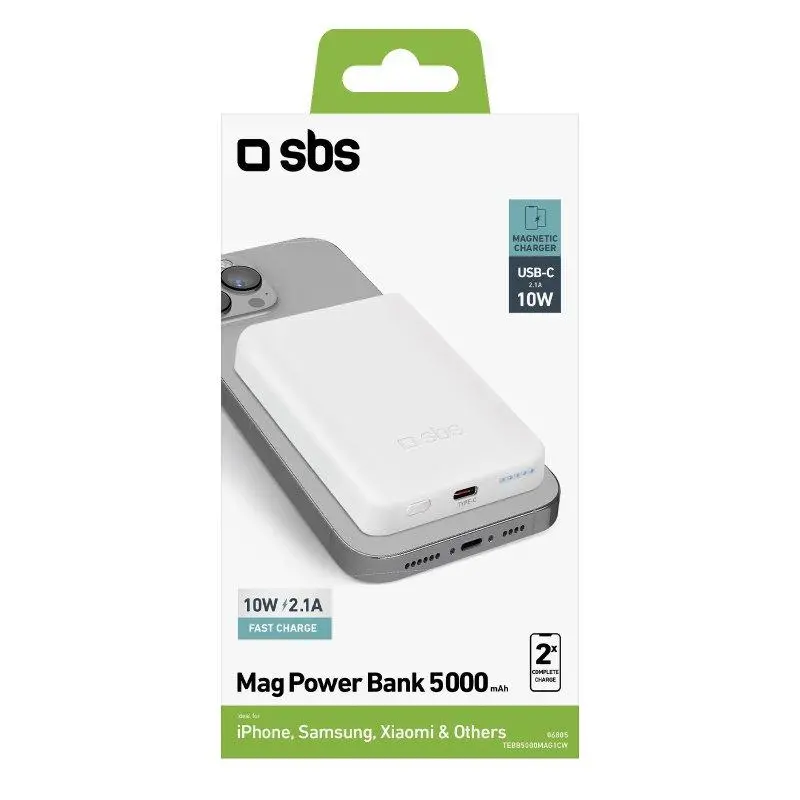 Powerbank SBS TEBB5000MAG1CW 5000mAh MagSafe 10W Biały