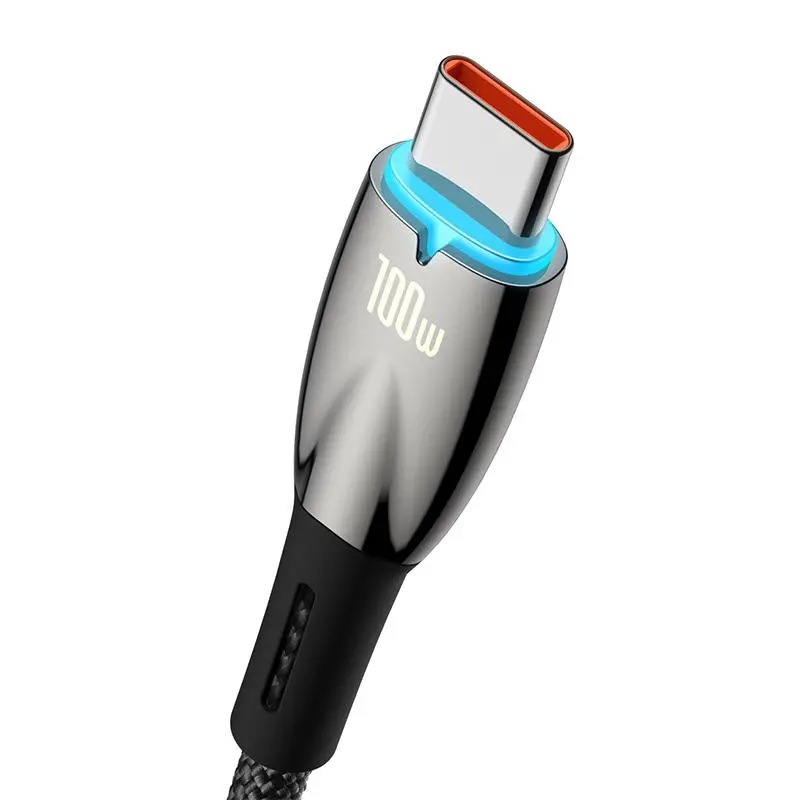 Kabel Baseus USB-C Glimmer 100W 2m Czarny