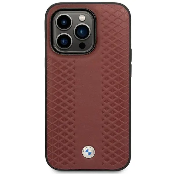 Etui BMW Leather Diamond Pattern MagSafe BMHMP14L22RFGR do iPhone 14 Pro
