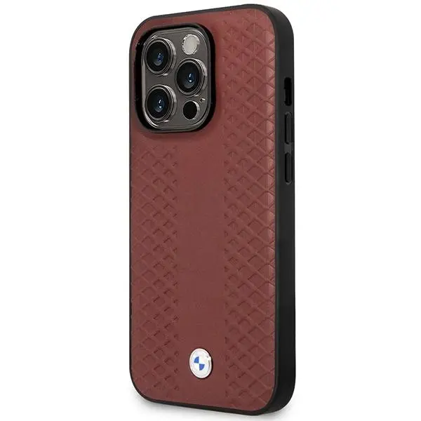 Etui BMW Leather Diamond Pattern MagSafe BMHMP14L22RFGR do iPhone 14 Pro