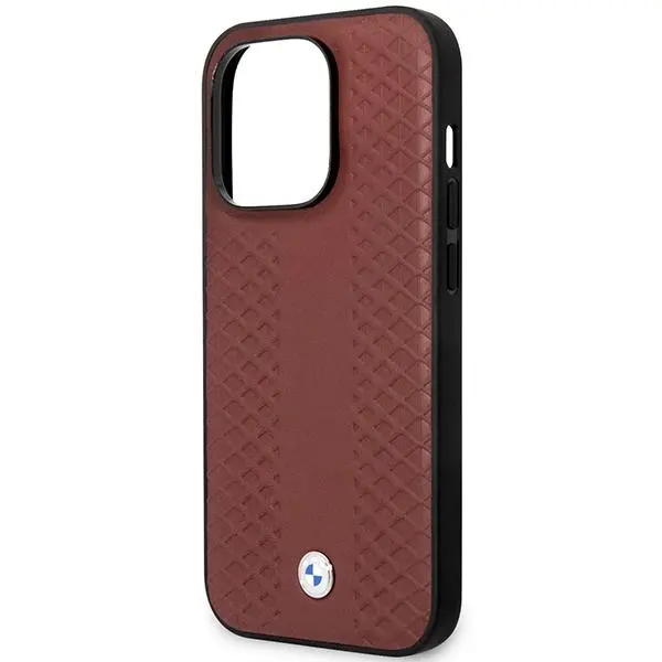 Etui BMW Leather Diamond Pattern MagSafe BMHMP14L22RFGR do iPhone 14 Pro