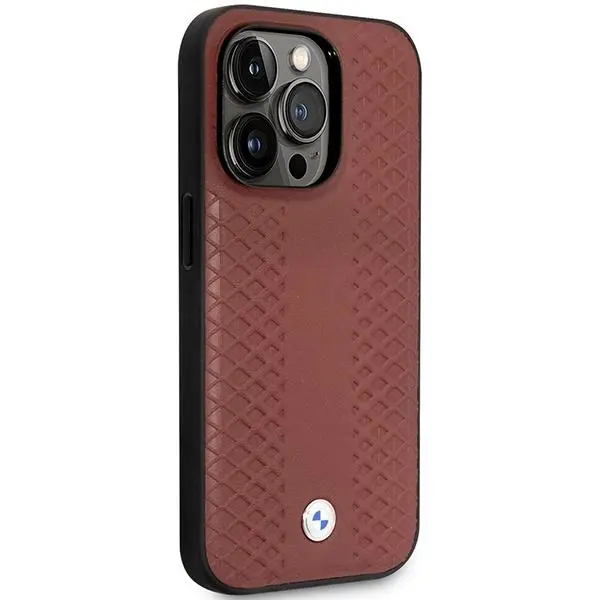 Etui BMW Leather Diamond Pattern MagSafe BMHMP14L22RFGR do iPhone 14 Pro