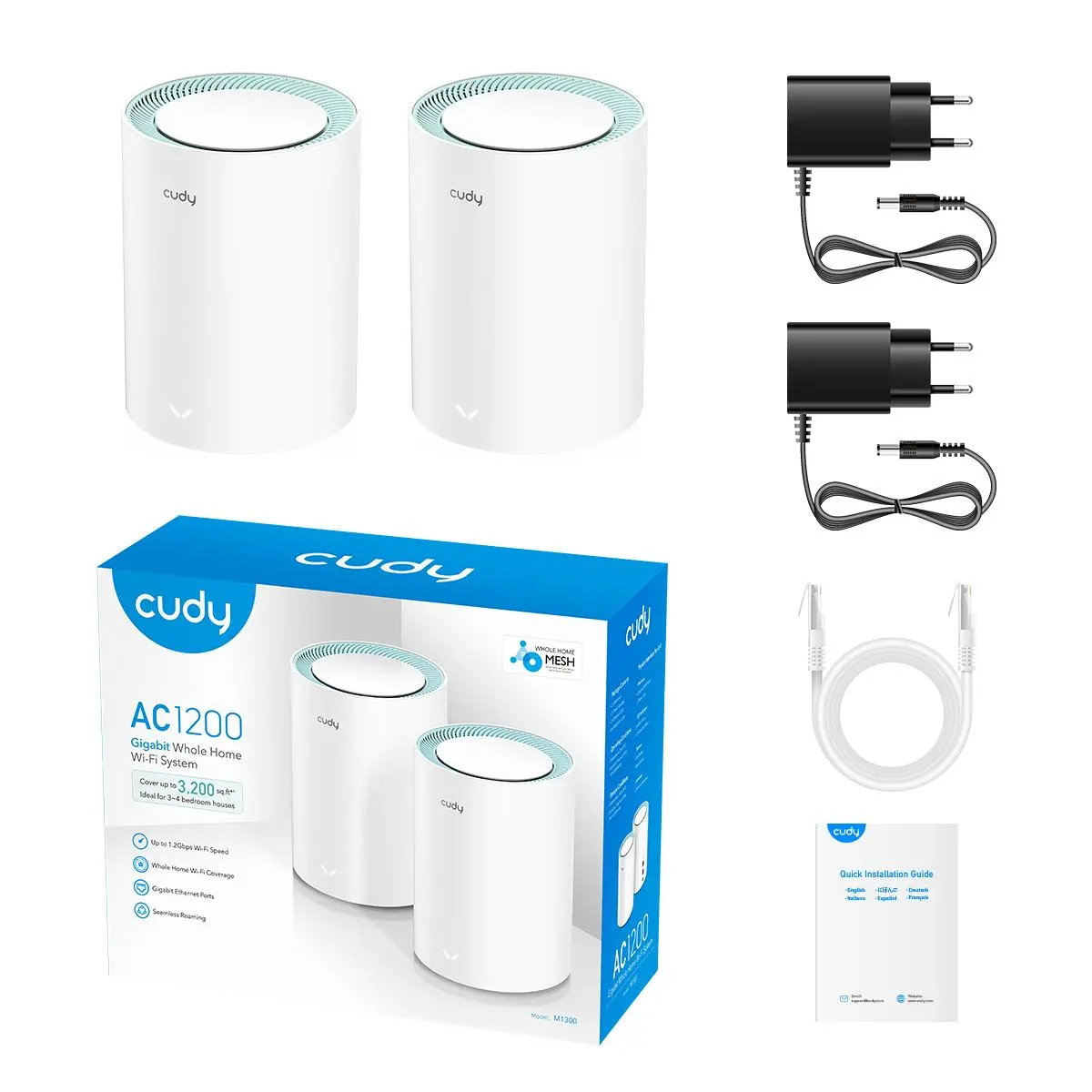 Router Cudy M1300 AC1200 2szt. Biały