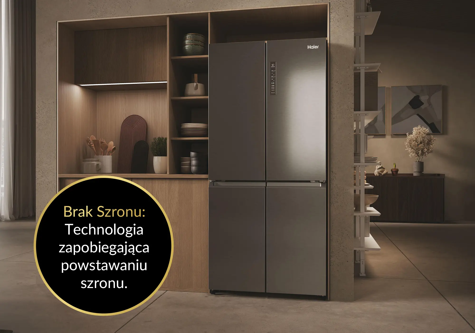 Lodówka Haier Seria 5 HCR3818ENMM Pełny No Frost 181,5cm Inox