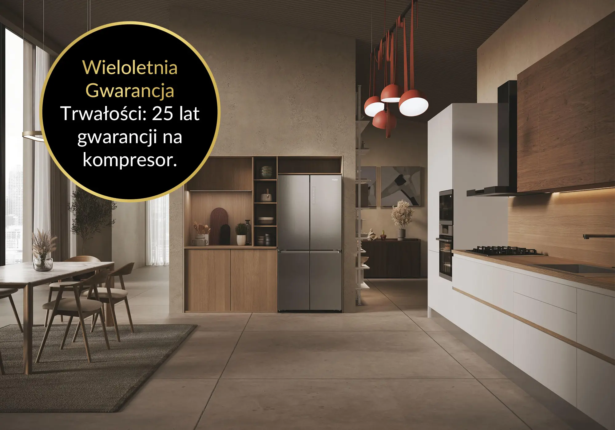 Lodówka Haier Seria 5 HCR3818ENMM Pełny No Frost 181,5cm Inox