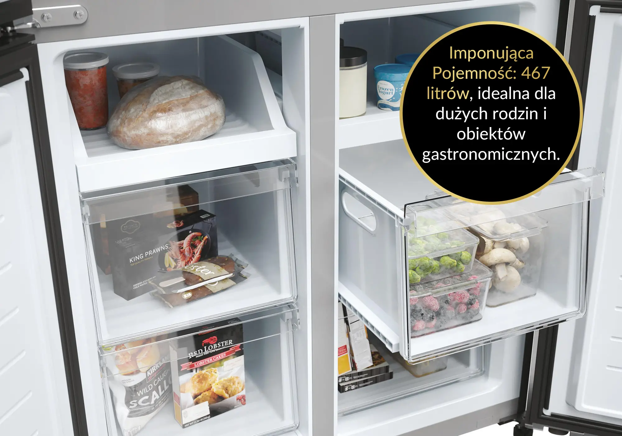 Lodówka Haier Seria 5 HCR3818ENMM Pełny No Frost 181,5cm Inox