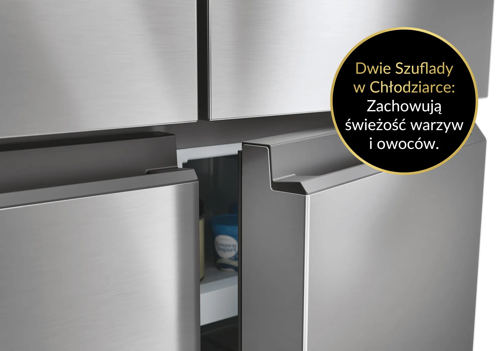 Lodówka Haier Seria 5 HCR3818ENMM Pełny No Frost 181,5cm Inox