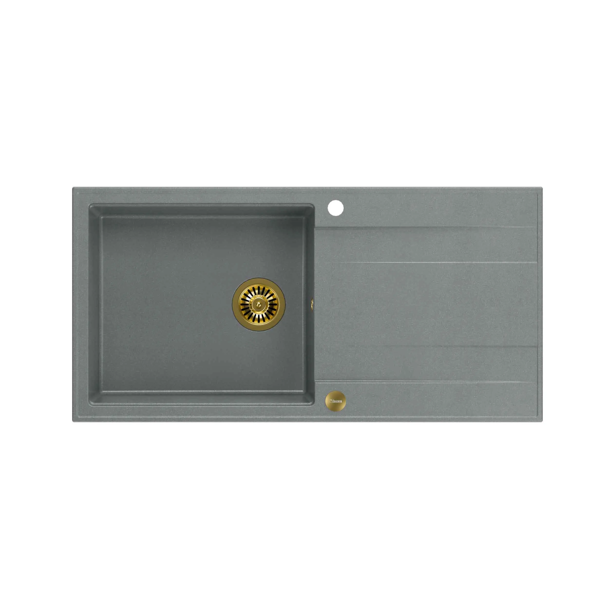 Zlewozmywak Quadron HCQE10050U5_PVDG1 P2O Evan 146 XL Granitowy Szary/Złoty