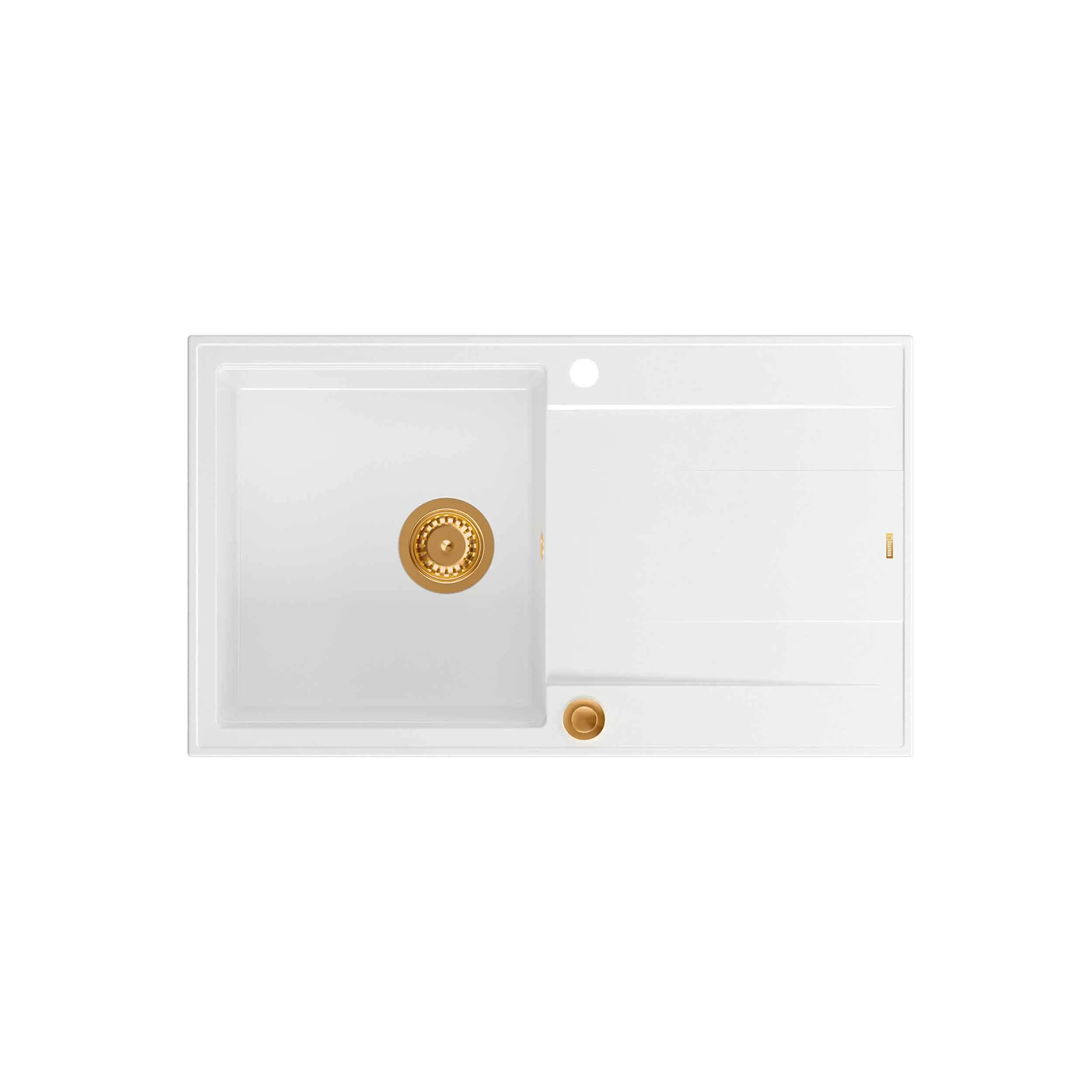 Zlewozmywak Quadron HCQE8650U1_PVDC1 P2O Evan 111 Granitowy Biały/Miedziany