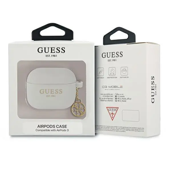 Etui na słuchawki Guess Silicone Charm 4G Collection do AirPods 3 Szary