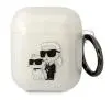Etui na słuchawki Karl Lagerfeld Glitter Karl&Choupette do AirPods 1/2 Przezroczysty