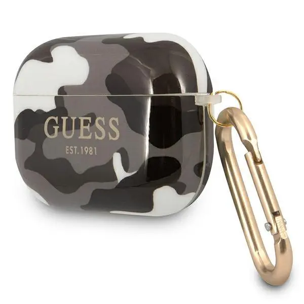 Etui na słuchawki Guess Camo Collection do AirPods Pro Czarny moro