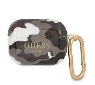 Etui na słuchawki Guess Camo Collection do AirPods Pro Czarny moro