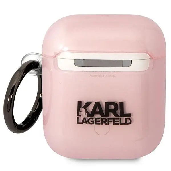 Etui na słuchawki Karl Lagerfeld Ikonik Choupette do Airpods 1/2 Różowy