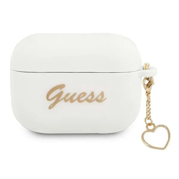 Etui na słuchawki Guess Silicone Charm Heart Collection do AirPods Pro Biały