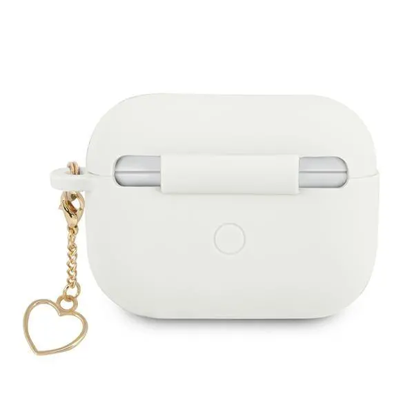 Etui na słuchawki Guess Silicone Charm Heart Collection do AirPods Pro Biały