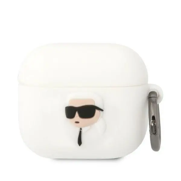 Etui na słuchawki Karl Lagerfeld Silicone Karl Head 3D KLA3RUNIKH do AirPods 3 Biały