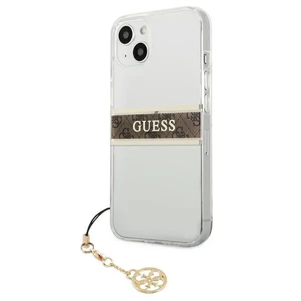 Etui Guess 4G Brown Strap Charm GUHCP13SKB4GBR do iPhone 13 mini