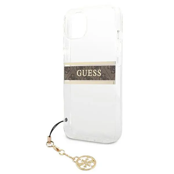 Etui Guess 4G Brown Strap Charm GUHCP13SKB4GBR do iPhone 13 mini