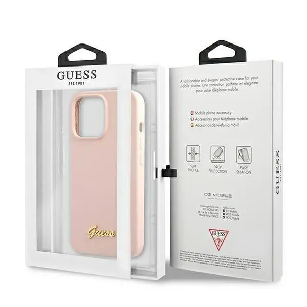 Etui Guess Silicone Script Gold Logo Magsafe GUHMP13XLSLMGLP do iPhone 13 Pro Max