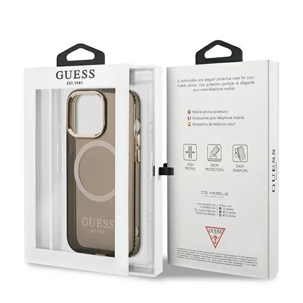 Etui Guess Gold Outline Translucent MagSafe GUHMP13LHTCMK do iPhone 13 Pro / 13