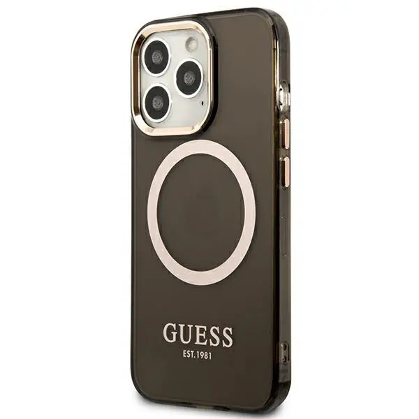 Etui Guess Gold Outline Translucent MagSafe GUHMP13LHTCMK do iPhone 13 Pro / 13