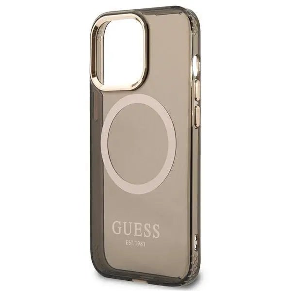 Etui Guess Gold Outline Translucent MagSafe GUHMP13LHTCMK do iPhone 13 Pro / 13