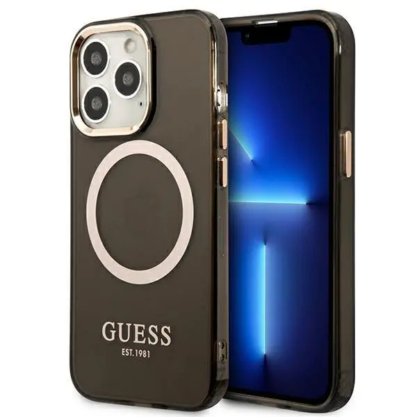 Etui Guess Gold Outline Translucent MagSafe GUHMP13LHTCMK do iPhone 13 Pro / 13