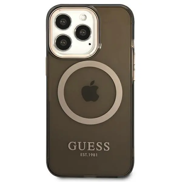 Etui Guess Gold Outline Translucent MagSafe GUHMP13LHTCMK do iPhone 13 Pro / 13
