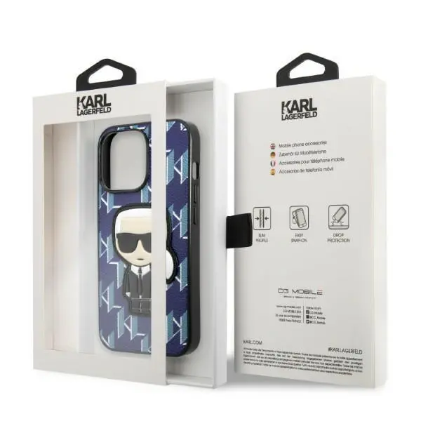 Etui Karl Lagerfeld Monogram Ikonik Patch KLHCP13LPMNIKBL do iPhone 13 Pro / 13