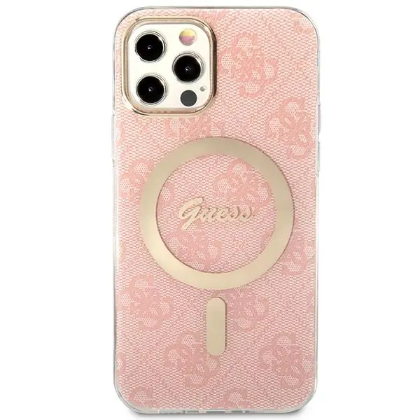 Zestaw Guess GUBPP12MH4EACSP ładowarka indukcyjna + etui 4G Print MagSafe do iPhone 12 Pro