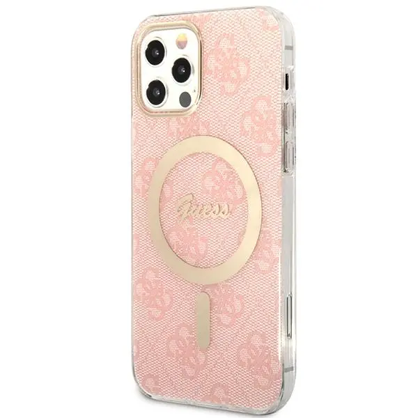 Zestaw Guess GUBPP12MH4EACSP ładowarka indukcyjna + etui 4G Print MagSafe do iPhone 12 Pro
