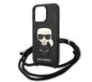 Etui Karl Lagerfeld Leather Monogram Patch and Cord Iconik KLHCP13LCMNIPK do iPhone 13 Pro / 13