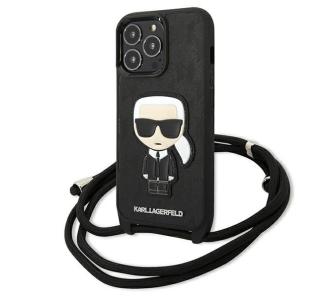 Etui Karl Lagerfeld Leather Monogram Patch and Cord Iconik KLHCP13LCMNIPK do iPhone 13 Pro / 13
