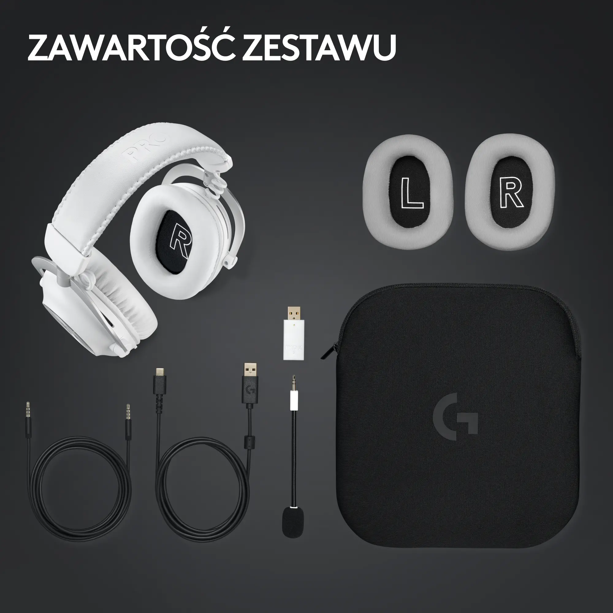 Słuchawki bezprzewodowe z mikrofonem Logitech G Pro X2 Lightspeed Nauszne Biały