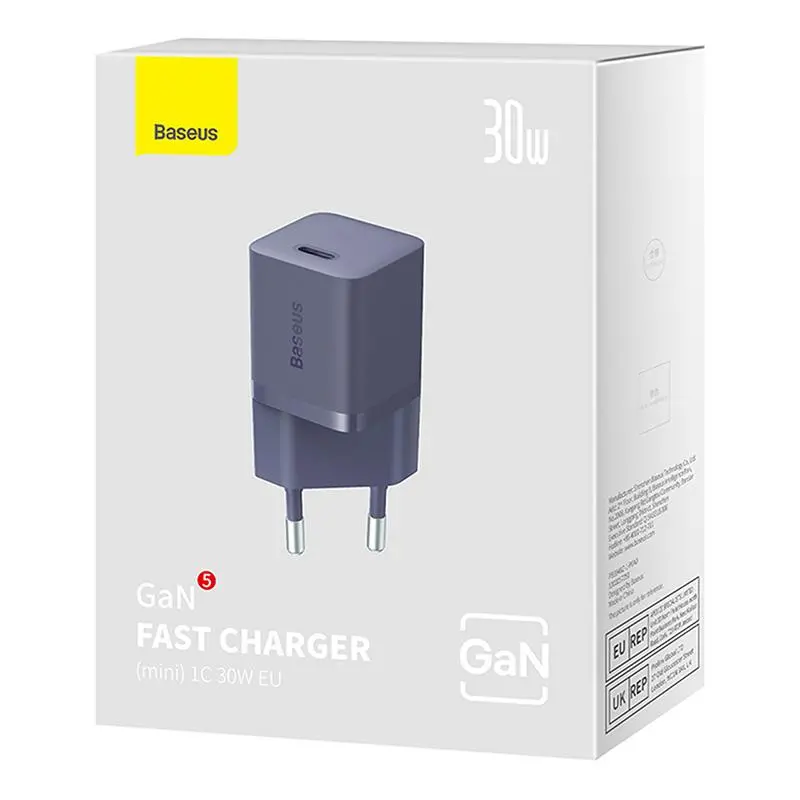 Ładowarka sieciowa Baseus GaN5 mini 30W Fioletowy