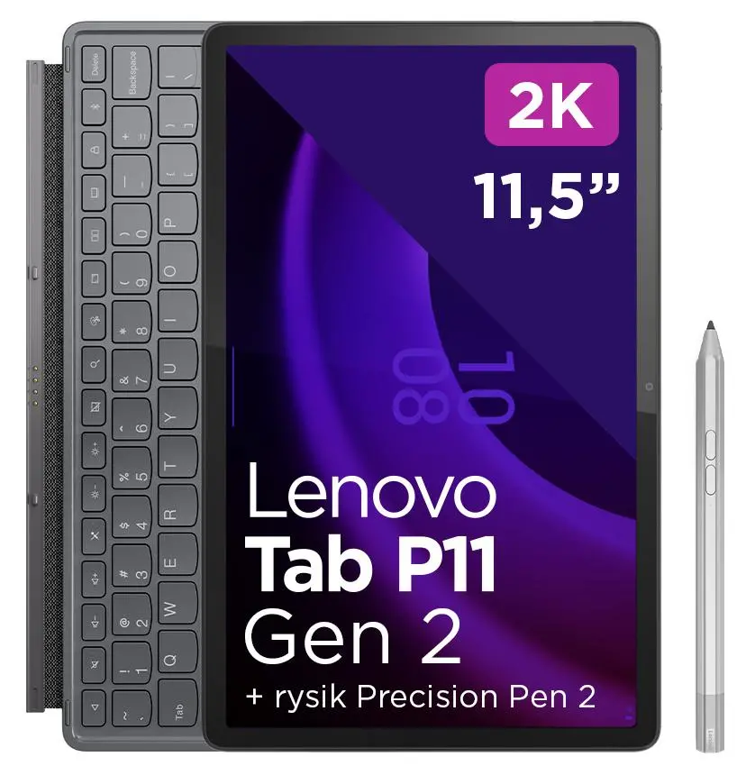 Tablet Lenovo Tab P11 (2nd Gen) TB350FU 11,5" 6/128GB Wi-Fi Storm Grey + Rysik + Klawiatura