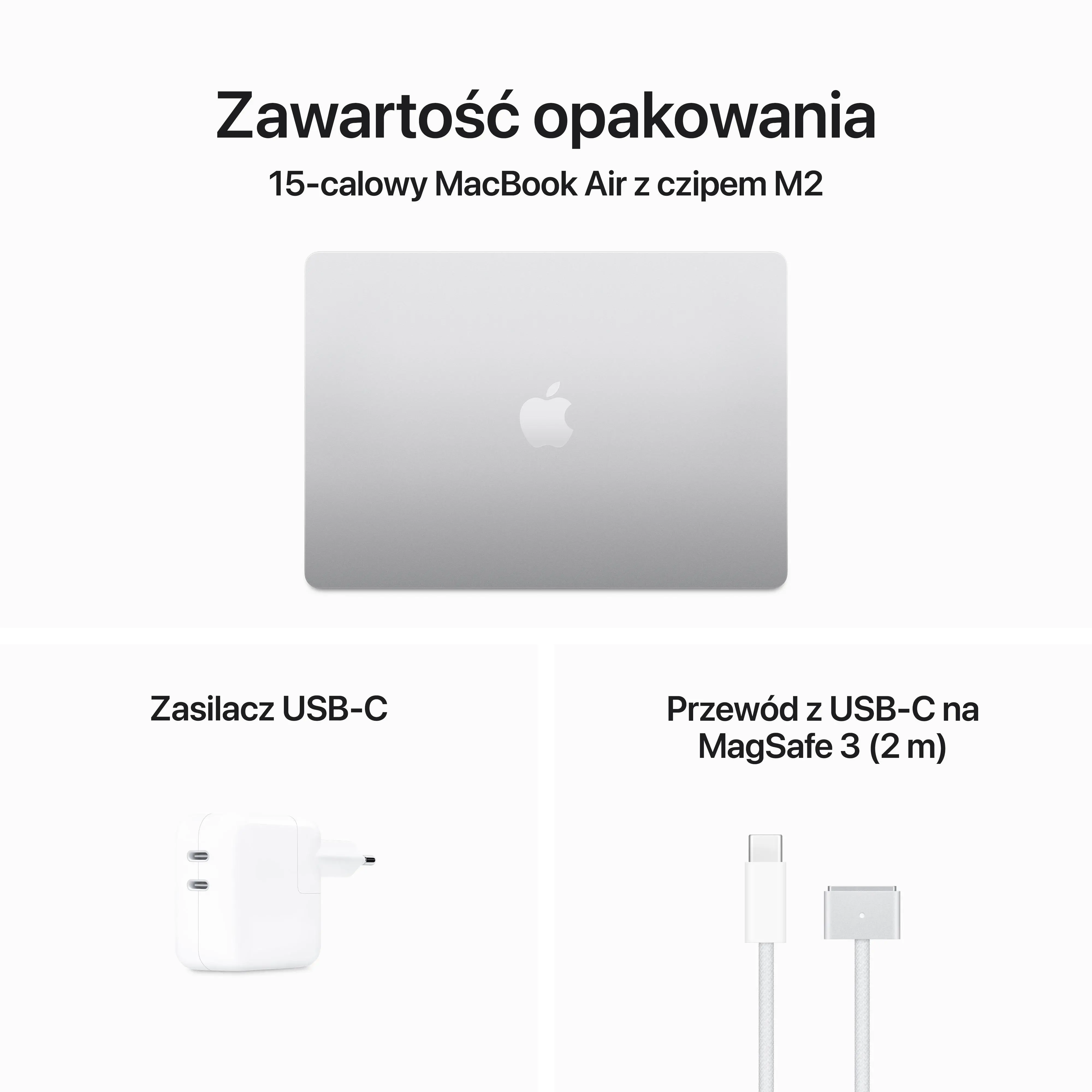 Apple MacBook Air 2023 15,3" M2 8GB RAM 1TB Dysk macOS Srebrny US