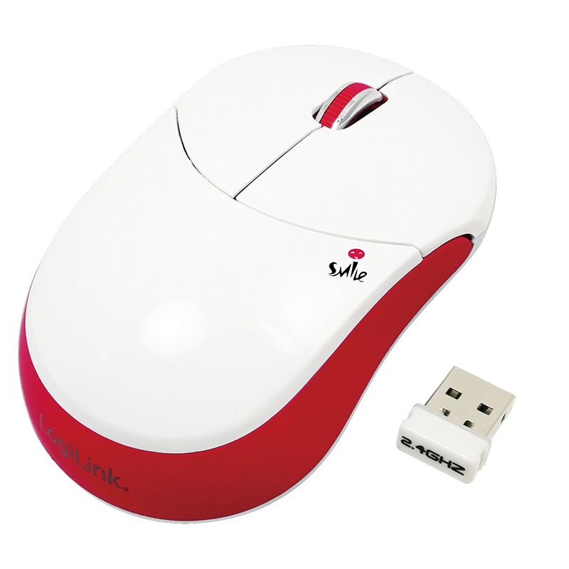 Myszka LogiLink Smile ID0076 (biało-czerwony)