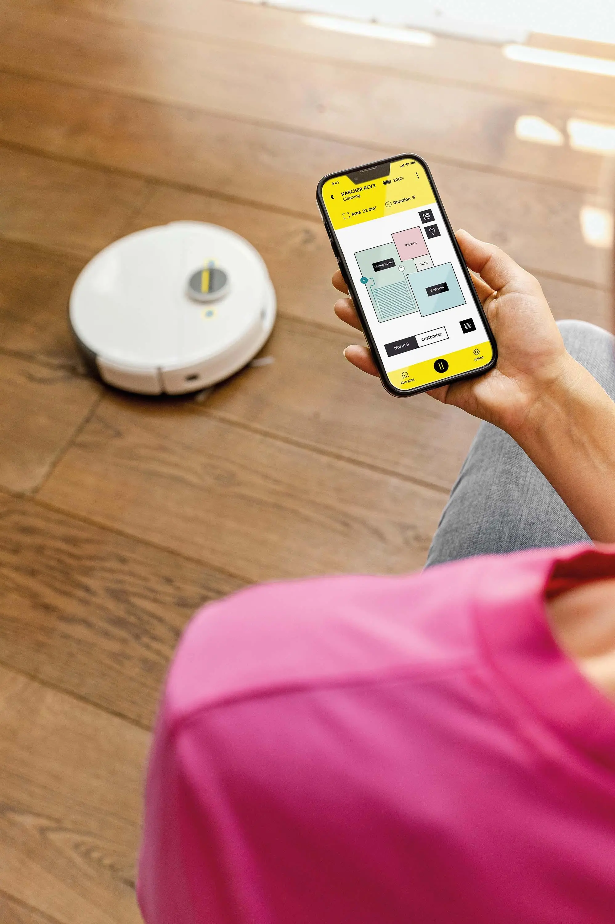 Robot sprzątający Karcher RCV 5 1.269-640.0 Funkcja mopowania Tworzenie mapy pomieszczenia 66dB