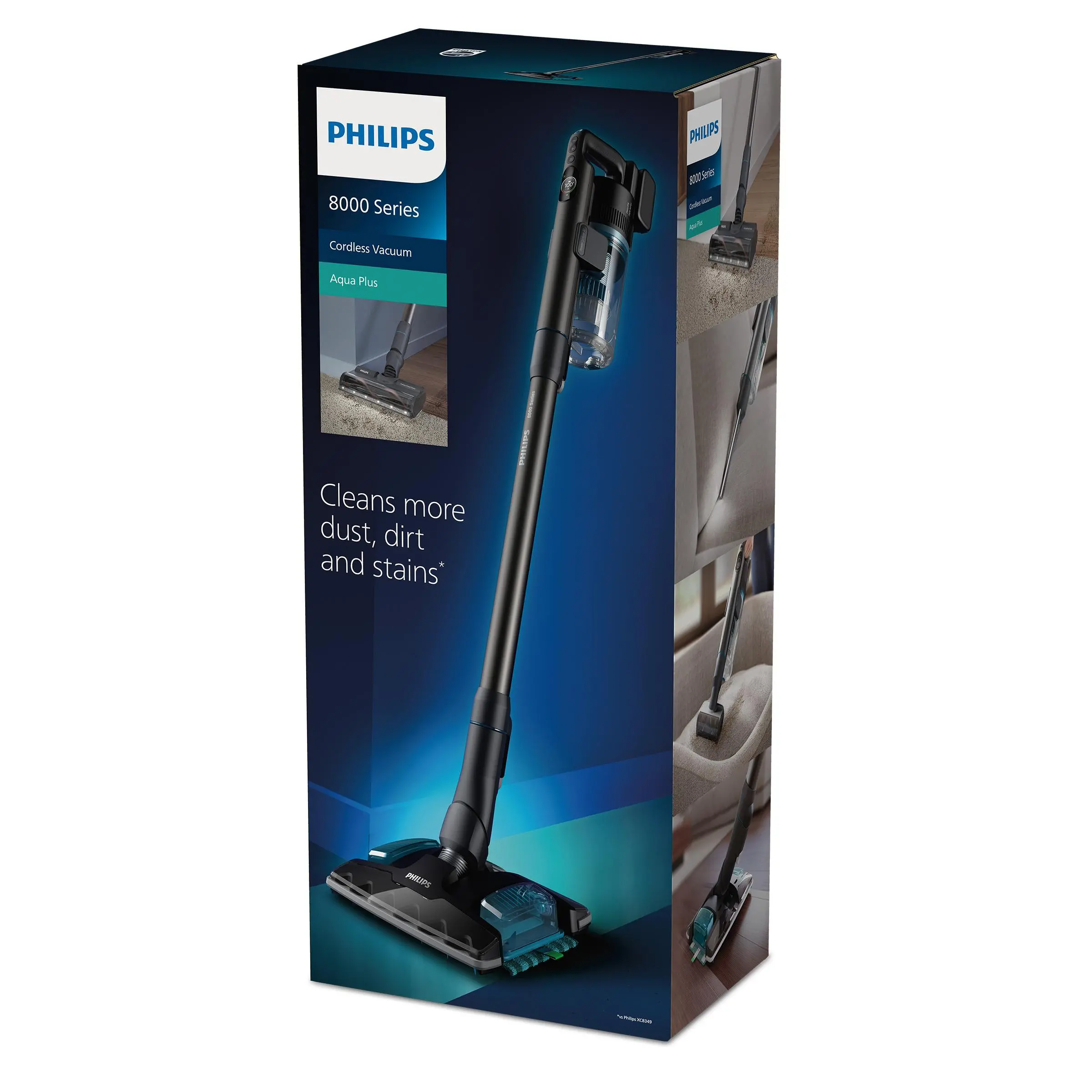 Odkurzacz Philips 8000 Aqua XC8055/01 80min Funkcja mycia Wymienny akumulator Mini elektroszczotka