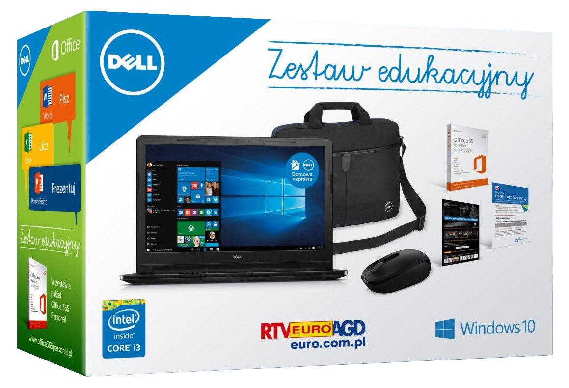 Dell Inspiron 15 3542 15,6" Intel® Core™ i3-4005 4GB RAM  500GB Dysk  Win10 - ZESTAW