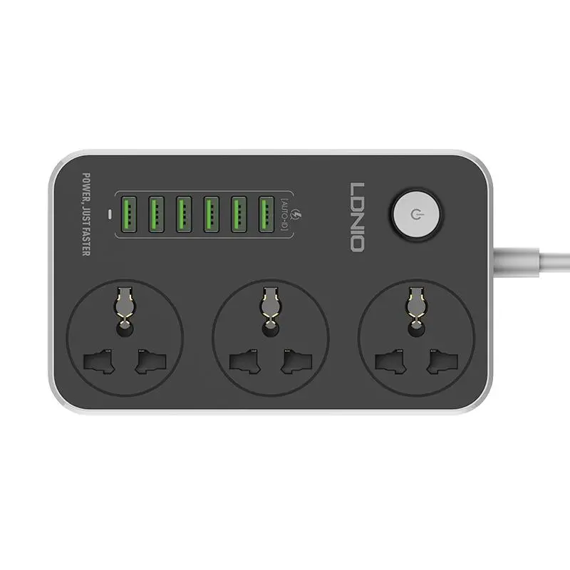 Listwa Ldnio SC3604 3 gniazda 2m Szary