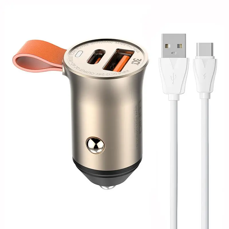 Ładowarka samochodowa Ldnio C509Q USB USB-C 30W kabel USB-C Czarny